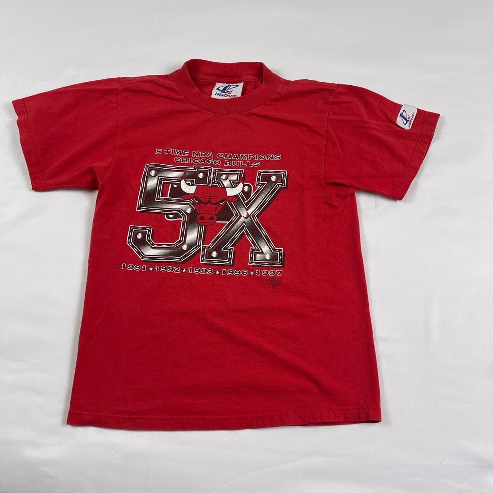 Vintage 90s Chicago Bulls NBA T- Shirt Boys Youth Logo Athletic Size: M (10-12)
